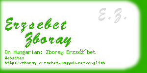 erzsebet zboray business card